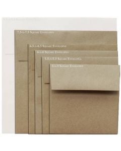 [Clearance] Brown Bag Envelopes - KRAFT 28T - 7.5 in Square Envelopes - 25 PK